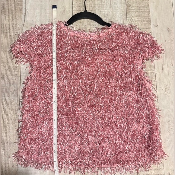 Pink Textured Short Sleeve Top - Picture 4 of 5